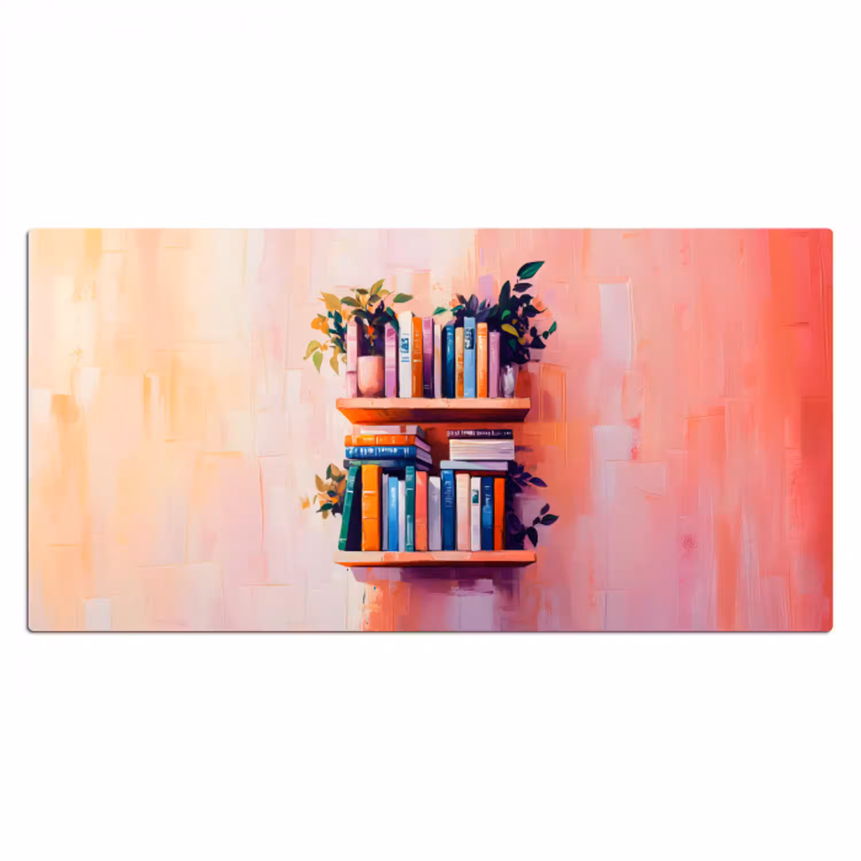 Planken - Boeken - Bladeren Muismat XXL klein -3d_leeg