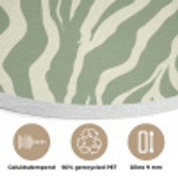 Zebra - Motief - Groen Akoestische PET Vilt - Rond klein 838 -closeup_NL