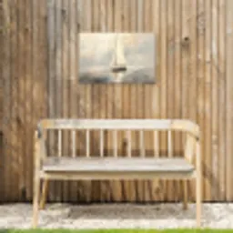 Zeilschip - Zee - Bewolkt Tuinposter op houten frame 2 cm dik klein -sfeer4