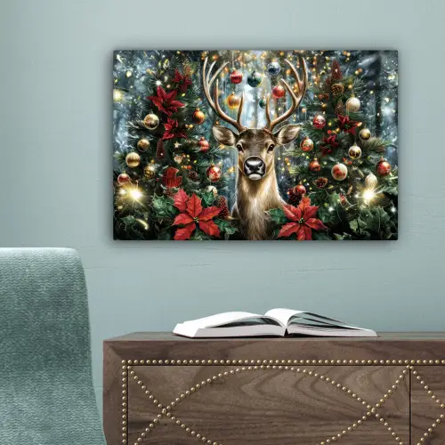 Kerstfeest - Dennenbos - Rood canvas 2cm klein -sfeer4