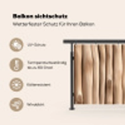 Hout - Stam - Lichtbruin Balkonbeschermer Duitsland klein -specs
