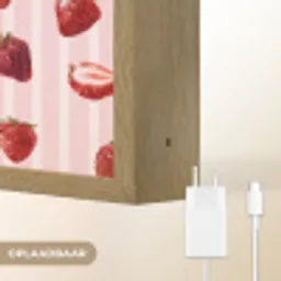 Strepen - Aardbei - Roze Light Box met batterij (Wandlamp) middel 907 -USP_websiteoplaadbaarNL