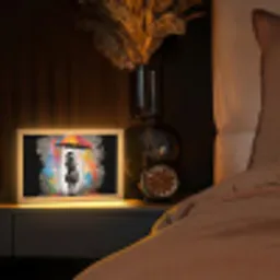 Meisje - Kunst - Paraplu - Graffiti - Kleuren - Muur Light Box met kabel (Tafellamp) klein -sfeer1