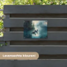 Bos - Water - Eenden - Mistig tuinposter los doek klein -sfeer3
