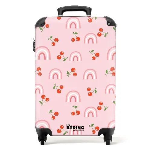Kersen en regenboogpatroon NBS - Handbagage koffer - Unisex middel -productfoto_recht