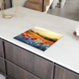 Klaproos - Bloemenveld - Kleurrijk Inductie beschermer vinyl 3mm middel -sfeer8