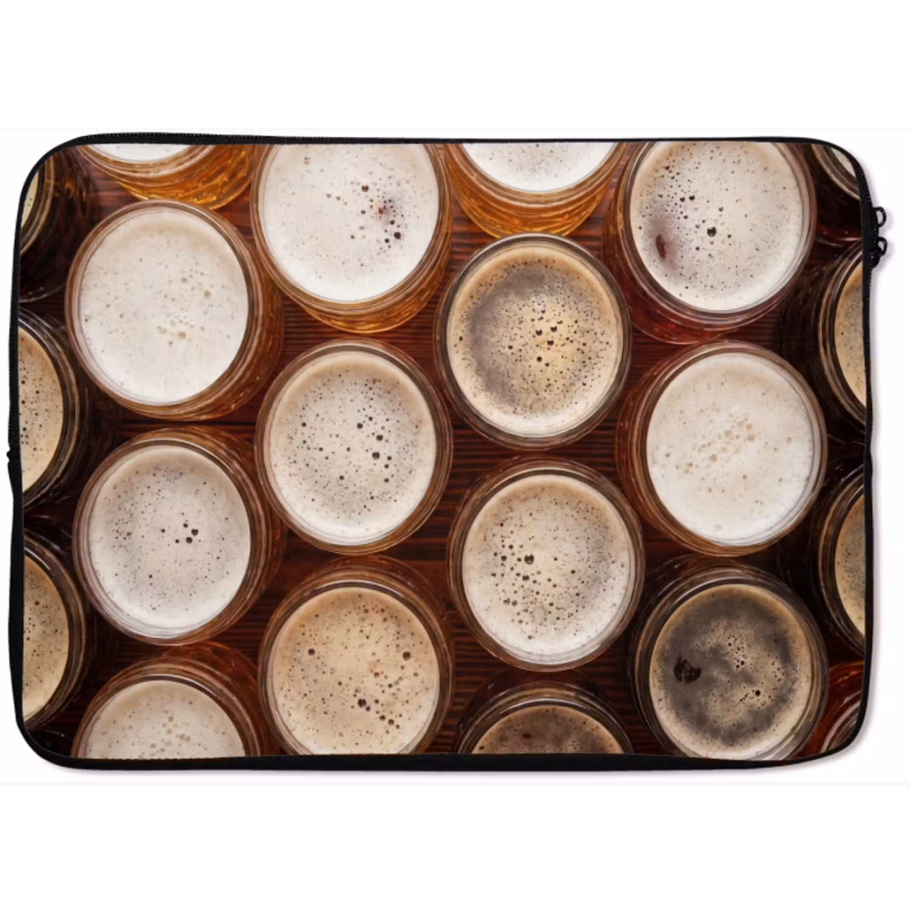 Eten - Glazen - Drank - Patroon - Bruin laptophoes neopreen klein -zkaufland3dotto