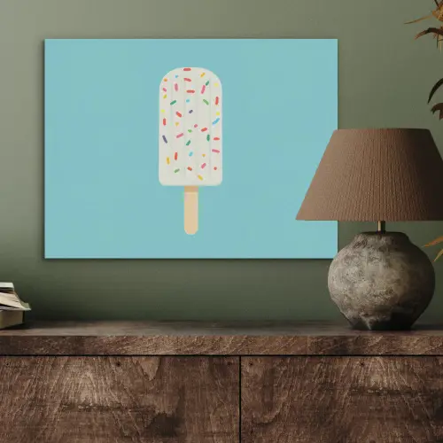 Ijsje - Stokje - Sprinkles - Lichtblauw PET vilt klein -sfeer2