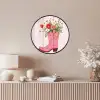 Cowboylaarzen - Roze - Boeket - Bloemen Fotolijst rond zonder passe partout klein -sfeer3