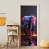 Olifant - Kleuren - Sterren - Dier deurposter klein -sfeer4