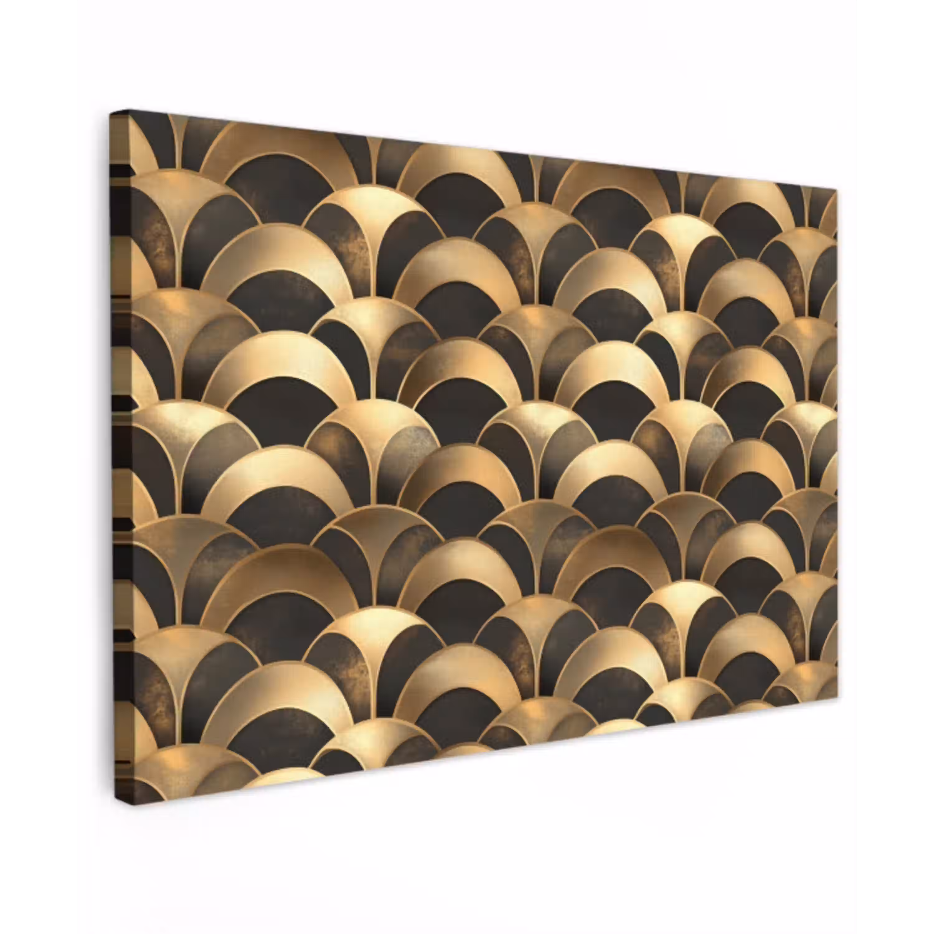 Schubben - Structuur - Goud canvas 2cm klein 34 -z3d