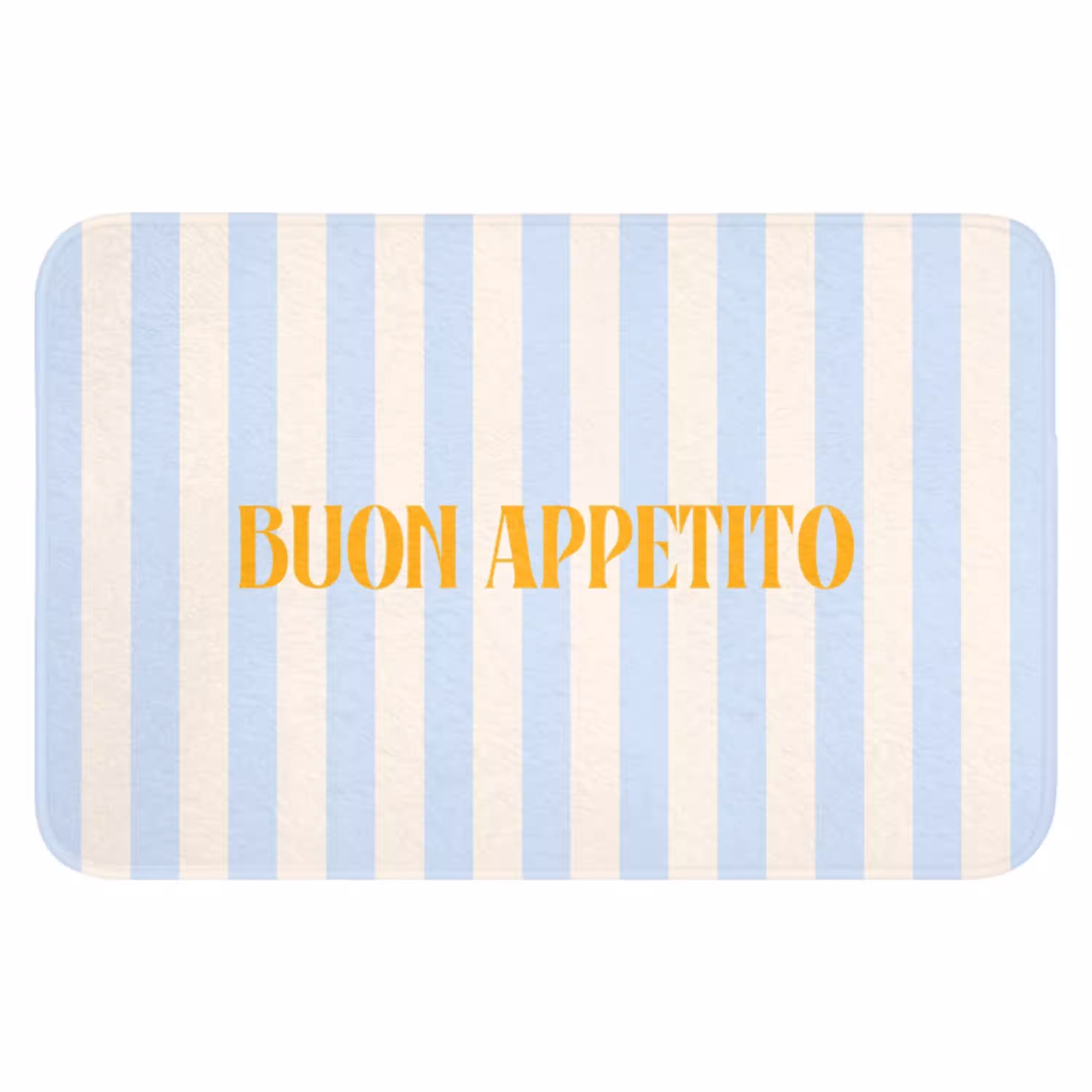 Oranje - Blauw - Strepen - Buon appetito WCmat klein -3d