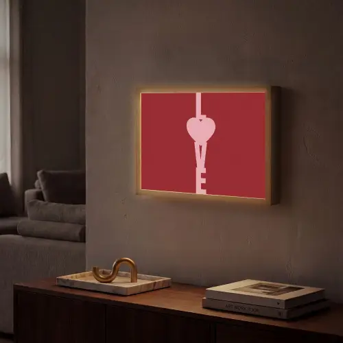 Love - Hart - Rood Light Box met batterij (Wandlamp) middel -sfeer1