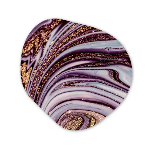 Marmer - Roze - Goud - Glitter - Marmerlook - Luxe Wandcirkel Organisch Forex 3mm klein -3d
