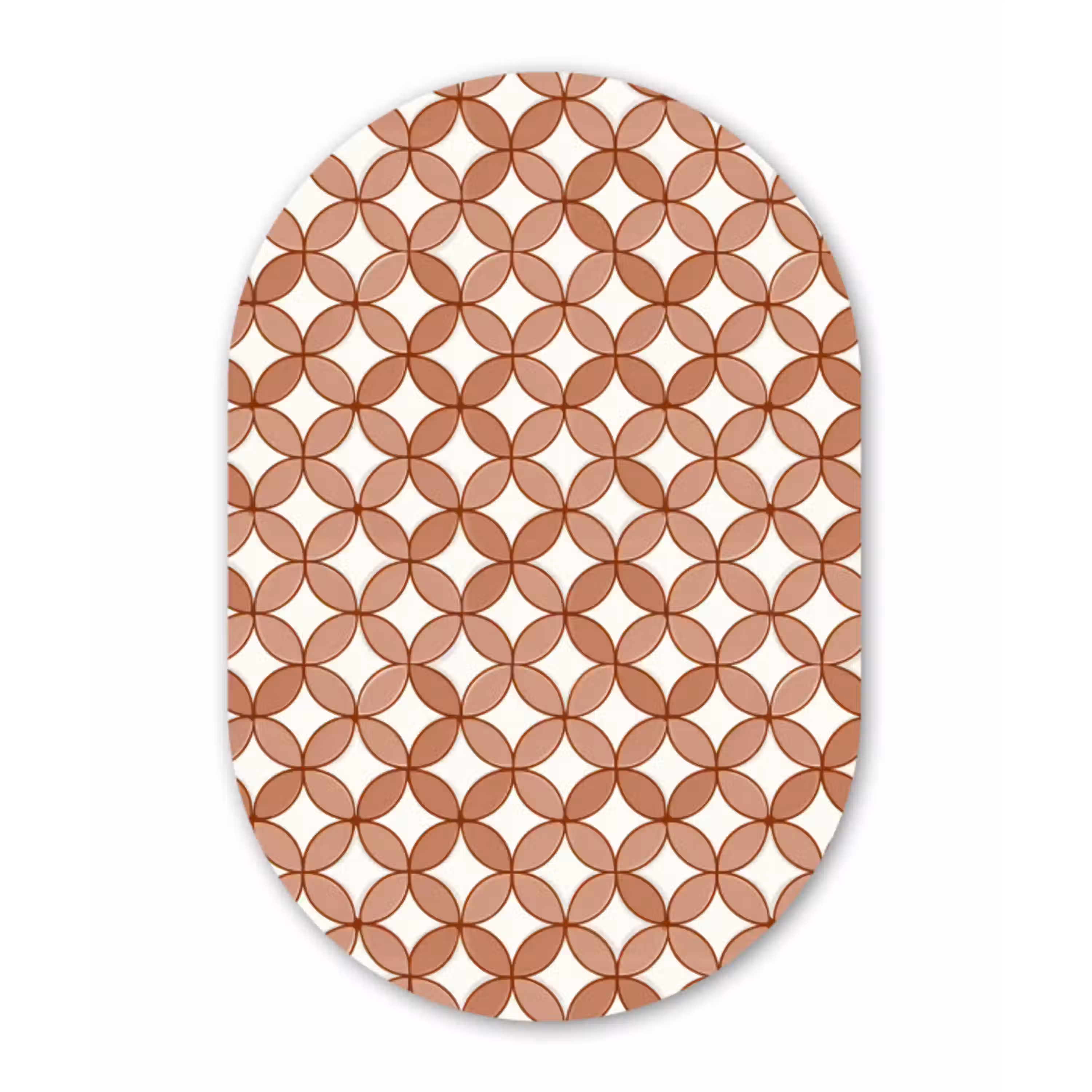 Geometrisch - Cirkels - Modern - Terracotta Wandcirkel Ovaal Aluminium middel 839 -3d