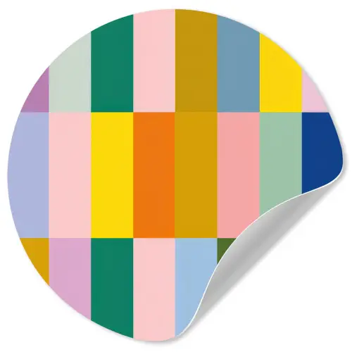 Stroken - Blauw - Patroon - Abstract Wandcirkel behangsticker klein -3d