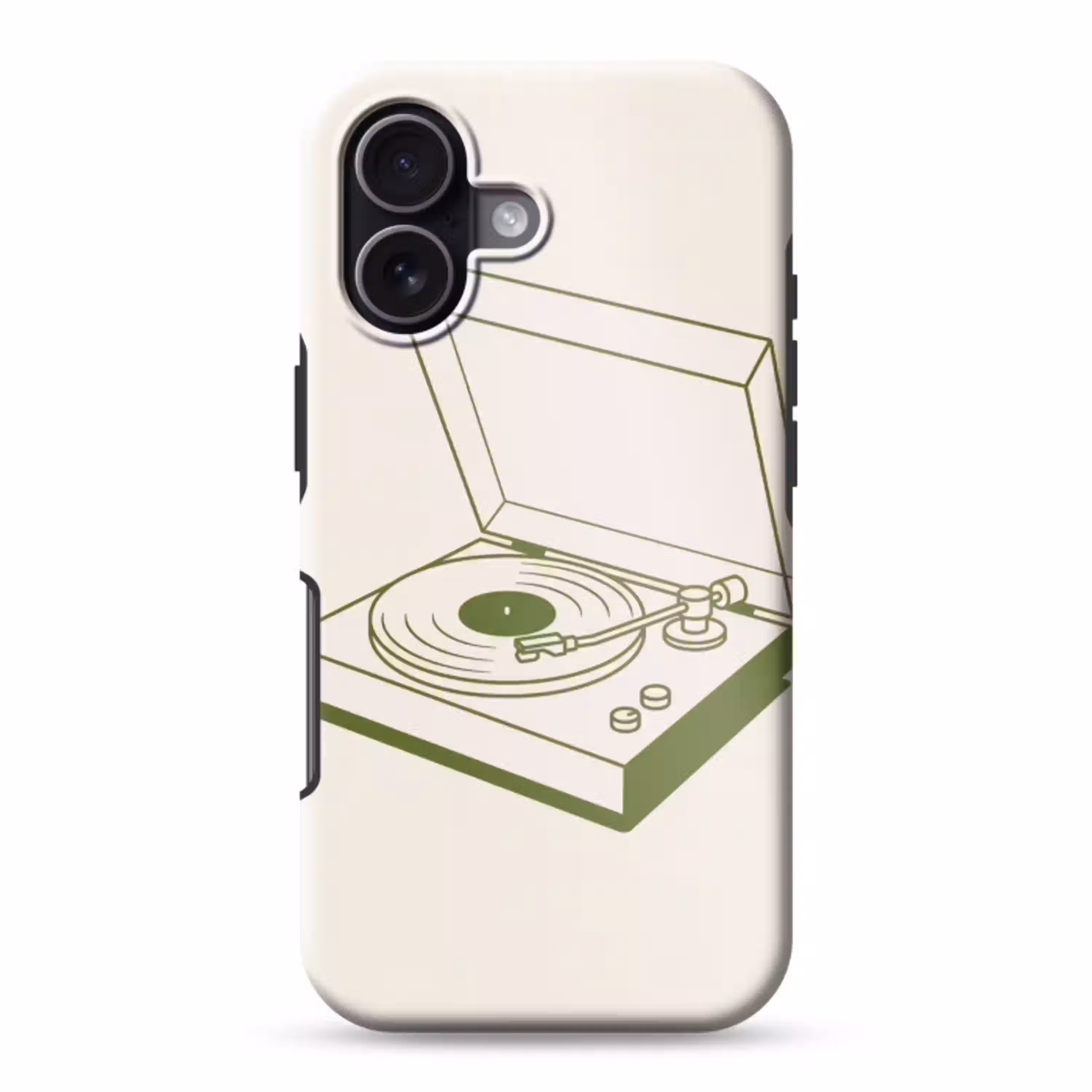 Platenspeler - Vinyl - Muziek - Minimalistisch - Groen Toughcase MagSafe Apple iPhone 17 klein -3d