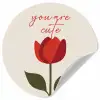 Roos - Rood - Bloem - Valentijn Wandcirkel behangsticker klein -3d