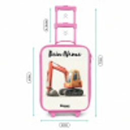 Graafmachine - Getekend - Oranje Kinderkoffer - Roze klein -productfoto_formaten