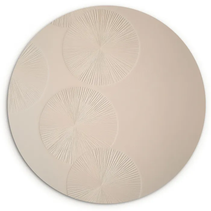 Japandi - Beige - Modern Wandcirkel kunststof plaat 5mm dik klein -3d