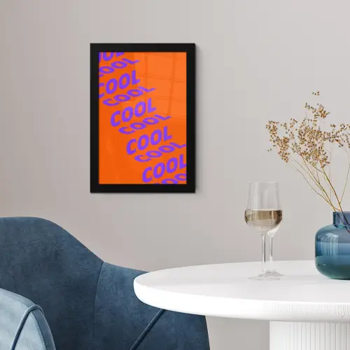 Cool - Paars - Oranje fotolijst zwart zonder passe partout klein -sfeer4