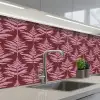 Blad - Patroon - Paars keuken achterwand 2 middel 871 -3d_schuin