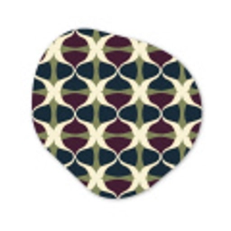 Abstract - Retro - Kleurrijk Wandcirkel Organisch Forex 3mm klein 629 -3d