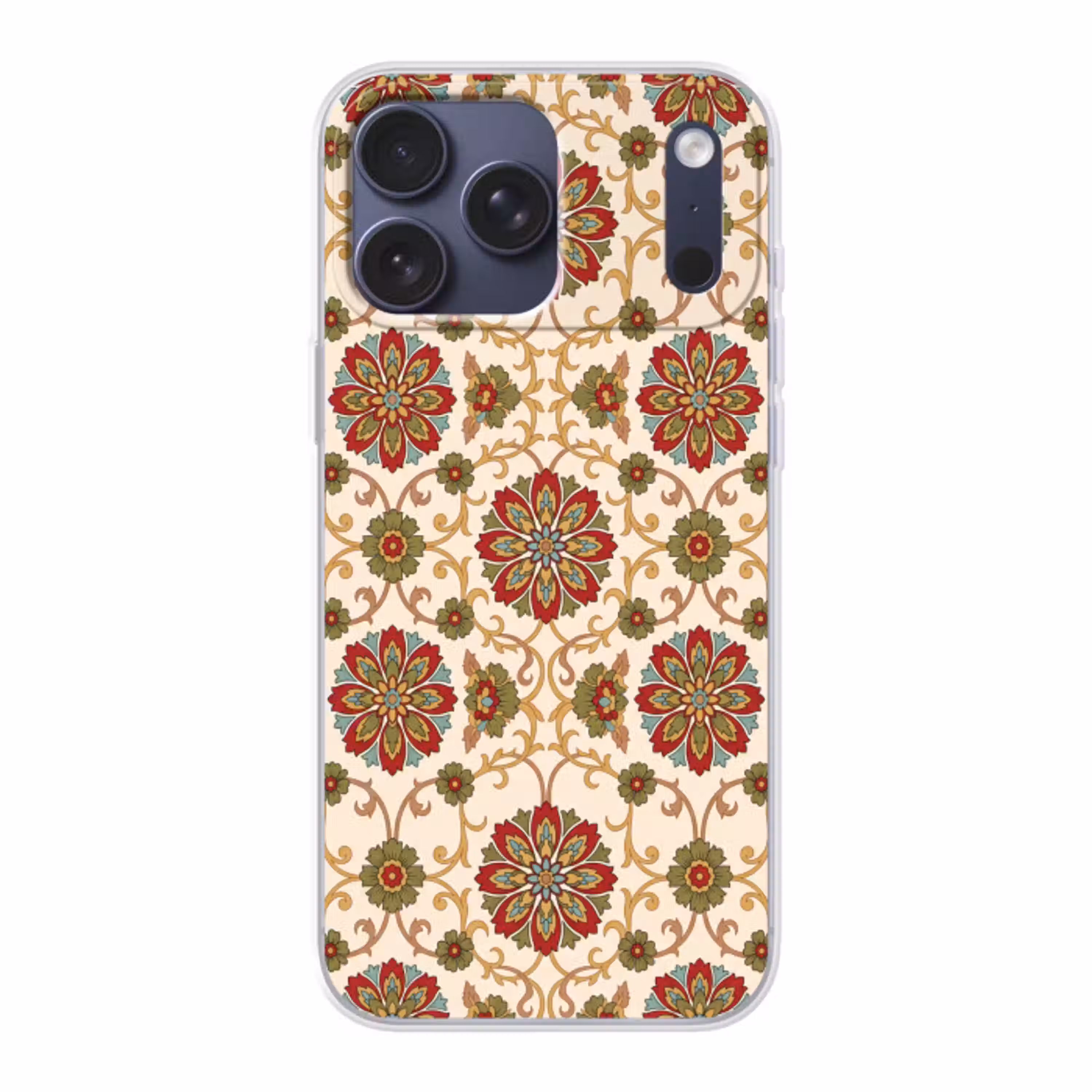 Patroon - Bloemen - Ornament - Klassiek - Kleurrijk Telefoonhoesje iPhone 17 Pro Max klein -3d