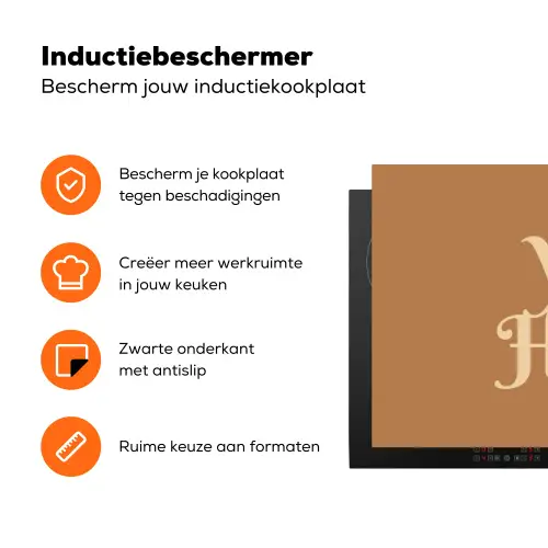 Yee haw - Bruin - Minimalistisch Inductie beschermer vinyl 3mm klein -zzzzzzz-td-ups