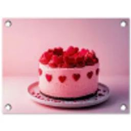 Taart - Hart - Roze tuinposter los doek klein -3d