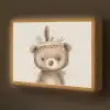 Beer - Boho - Indianentooi - Dieren Light Box met batterij (Wandlamp kind) middel -z3d_website