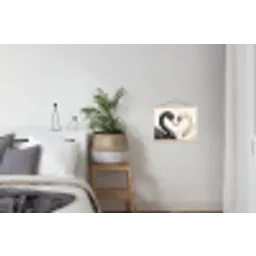 Zwanen - Hartvorm - Dieren textielposter latten blank klein -woonkamer