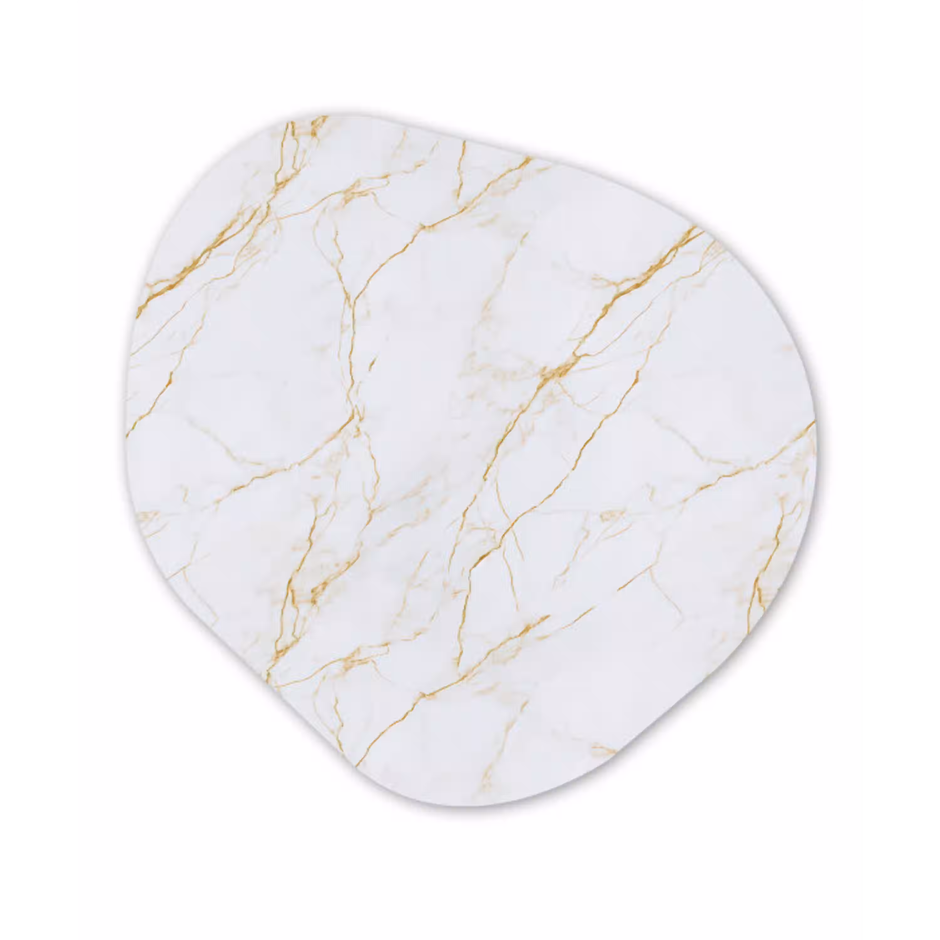 Wit - Marmer - Goud - Luxueus Wandcirkel Organisch Aluminium middel 851 -3d