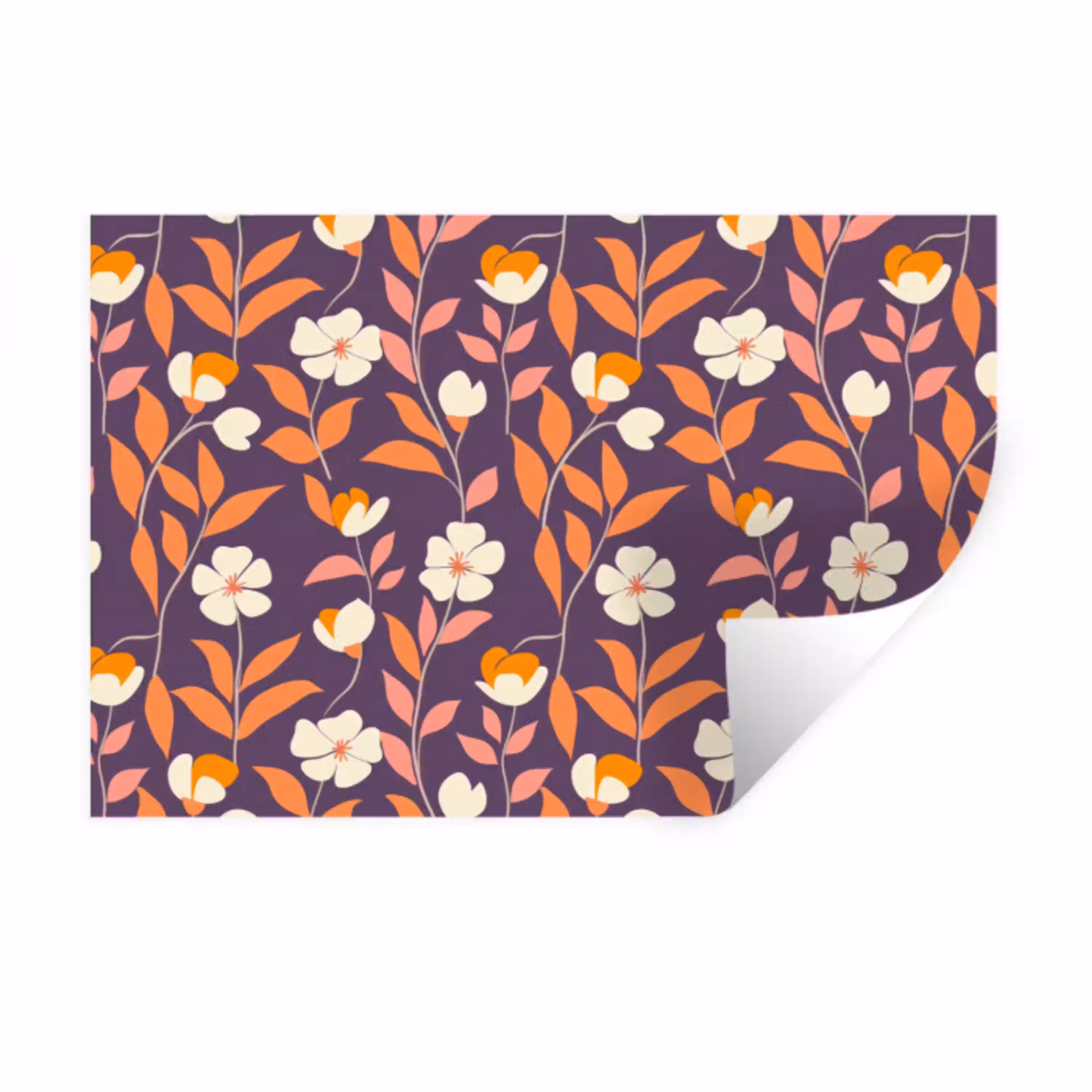 Boho - Vintage - Paars Muursticker klein 286 -3d