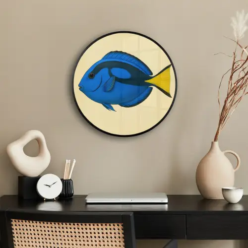 Blauw - Dory - Vis - Staartvin Fotolijst rond zonder passe partout klein -sfeer1