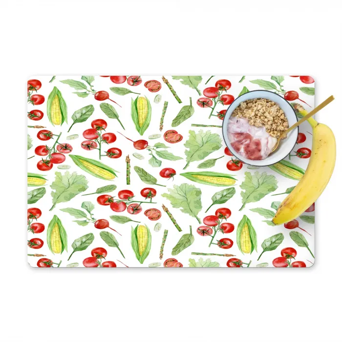 Groente - Tomaat - Maïs - Sla Placemat vinyl groot 368 -zzzproduct_Kitchenyeah-website