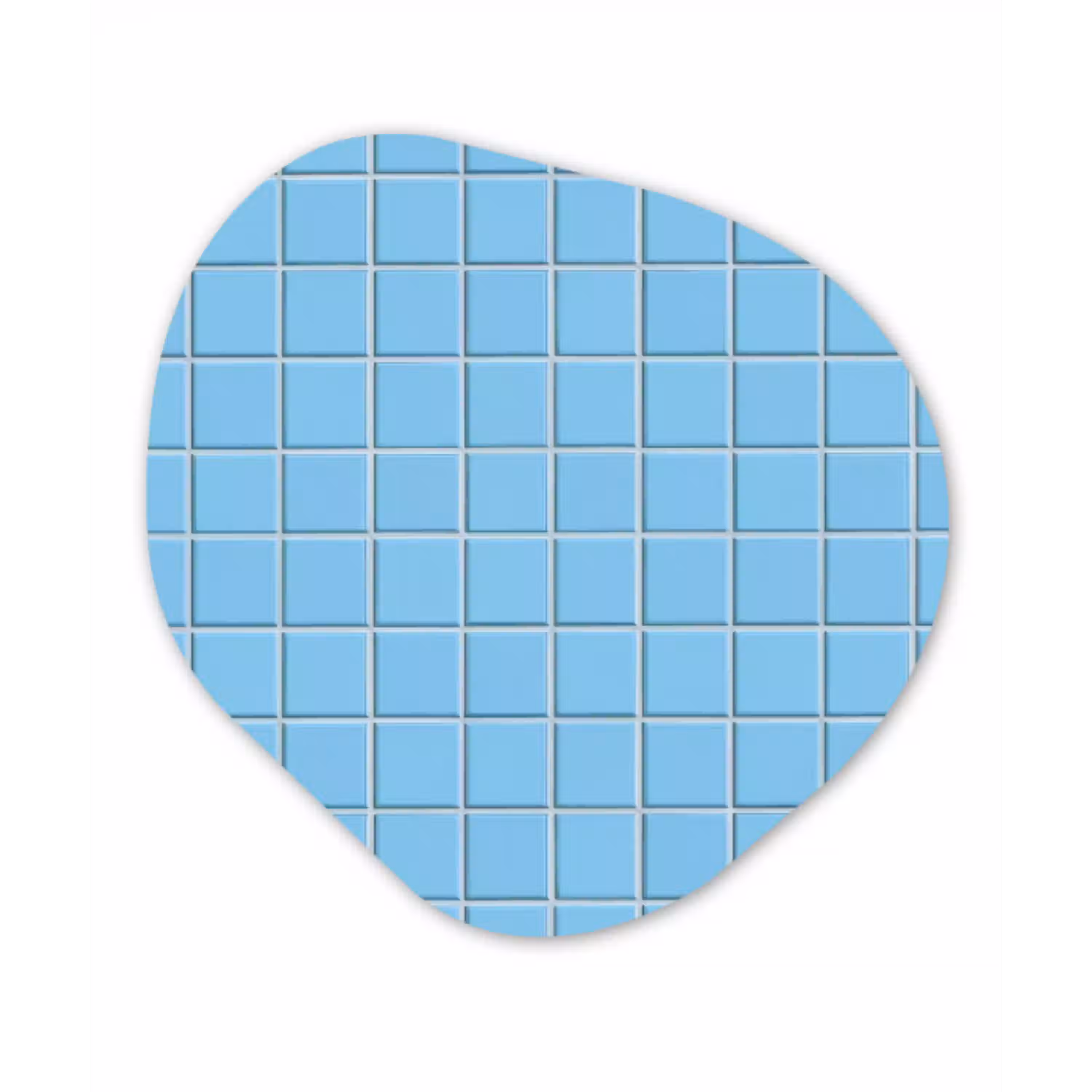 Patroon - Tegel - Pastel - Blauw Wandcirkel Organisch Forex 3mm klein 629 -3d