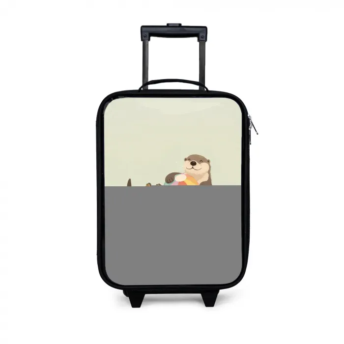 Otter - Strandbal - Kleurrijk Kinderkoffer - Zwart klein -3d