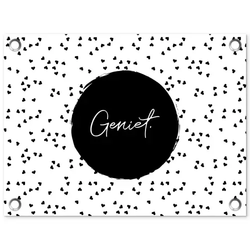 Quotes - Geniet - Zomer - Tekst tuinposter los doek klein -3d