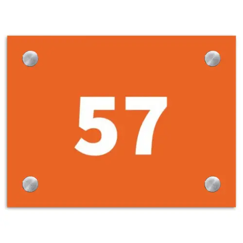 Oranje - Traditioneel Naambord Rechthoek middel -3d