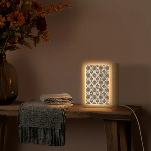 Motief - Patroon - Kleurrijk Light Box met kabel (Tafellamp) klein 925 -sfeer4