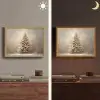 Kerst - kerstboom - Sneeuw - Art Light Box met batterij (Wandlamp) middel -sfeer3