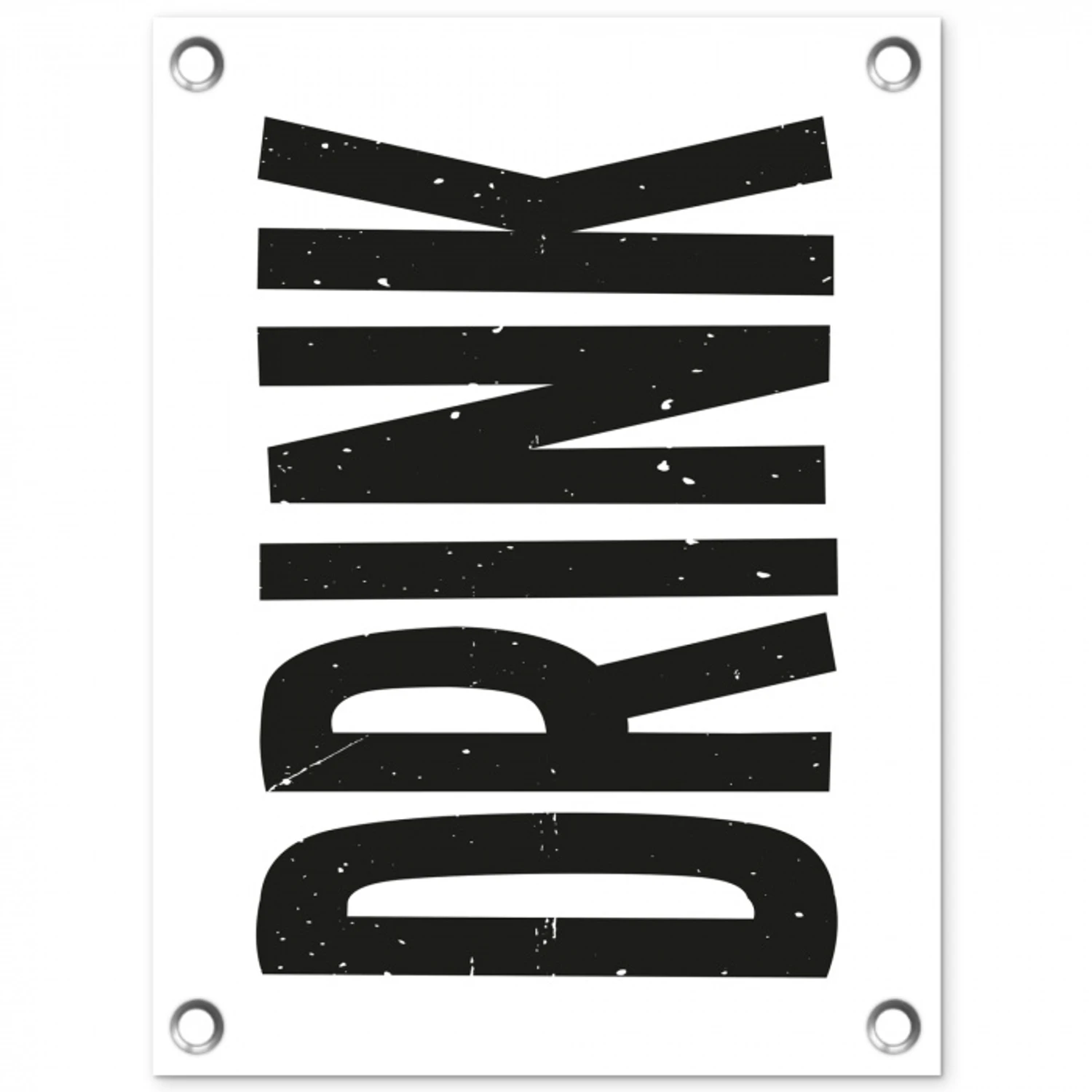 Drink - Zwart - Wit - Decoratie tuinposter los doek klein -3d