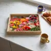 Bloemenveld - Klaprozen - Kleurrijk Dienblad Rechthoek middel -sfeer2