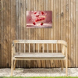 Aardbei - Taart- Eten - Roze Tuinposter op houten frame 2 cm dik klein -sfeer4