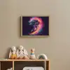 Astronaut - Ruimte - Surfen - Kleurrijk Light Box met batterij (Wandlamp kind) middel -sfeer2_kind
