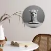 Alpaca - Pasta - Zwart - Wit - Grappig - Dieren Wandcirkel kunststof plaat 5mm dik klein -sfeer4