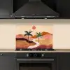 Heuvels - Palmbomen - Abstract keuken achterwand spatscherm klein -sfeer1