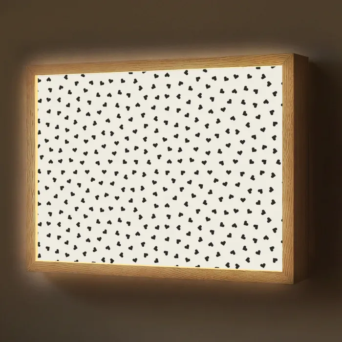 Valentijn - Liefde - Zwart - Wit Light Box met batterij (Wandlamp) middel 907 -z3d_website