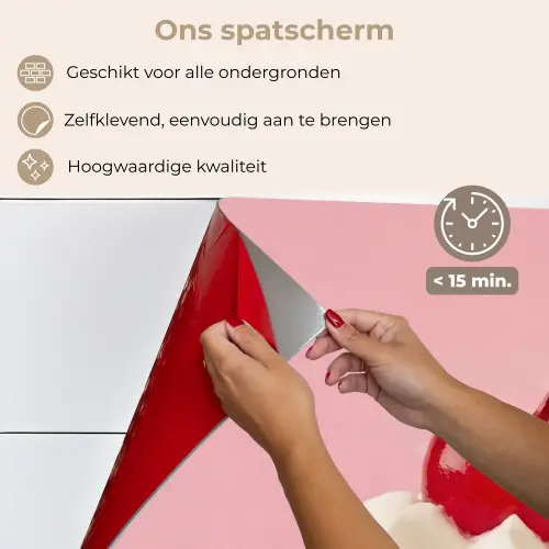 Kers - Slagroom - Roze keuken achterwand spatscherm klein -spatscherm_NL